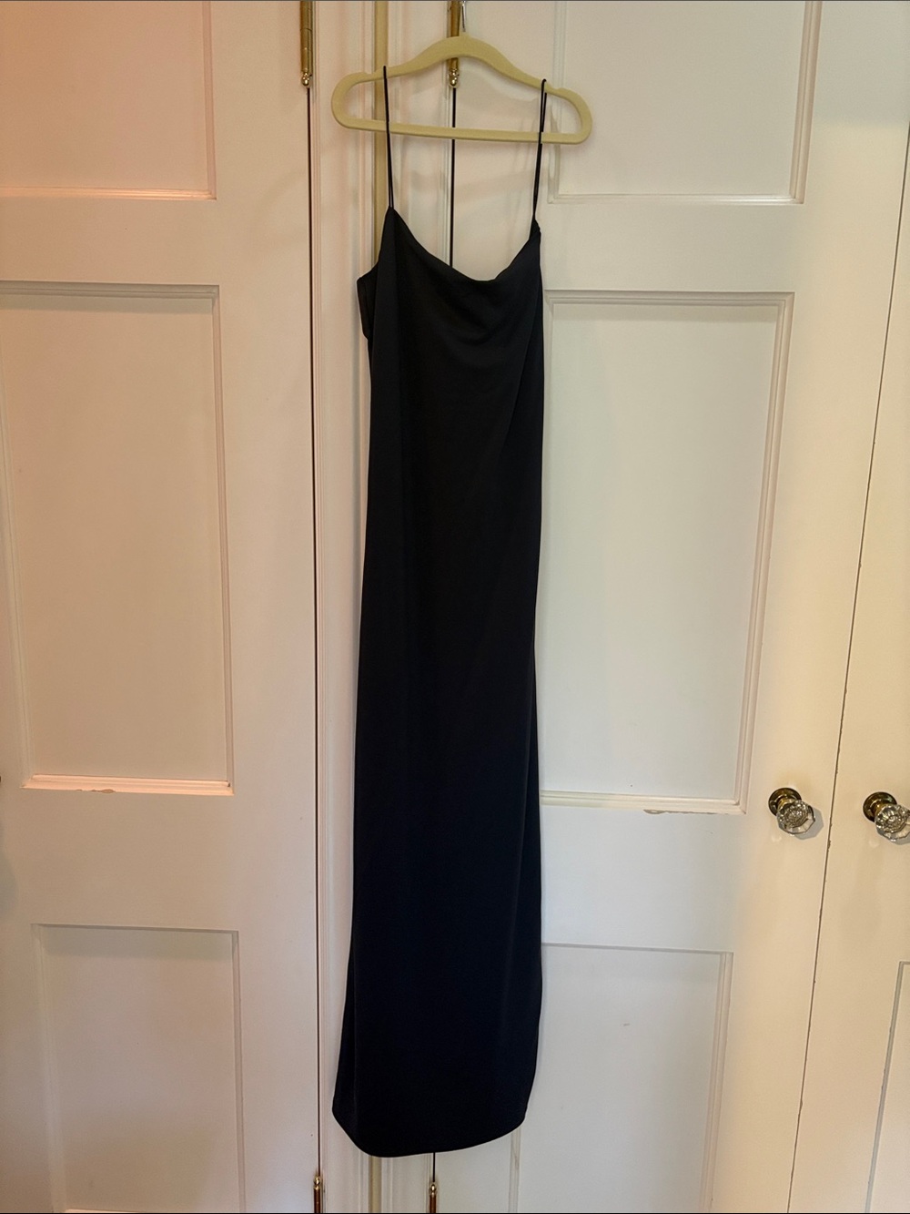 Zara Midnight Navy Cowl Neck Maxi Slip Dress